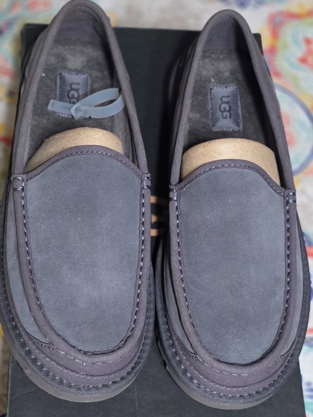 UGG Men’s Dex Suede Slip-On Loafer Slippers Size 11 Dark Grey Moccasin 1103901